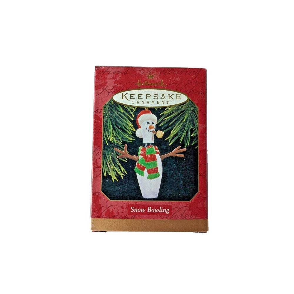 Snow Bowling - 1997 Hallmark‎ Keepsake Ornament Bowling Pin Snowman with Pipe